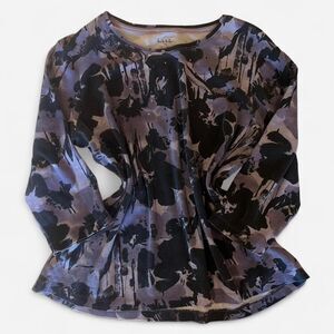 Nicole miller purple floral long sleeve rhinestones y2k